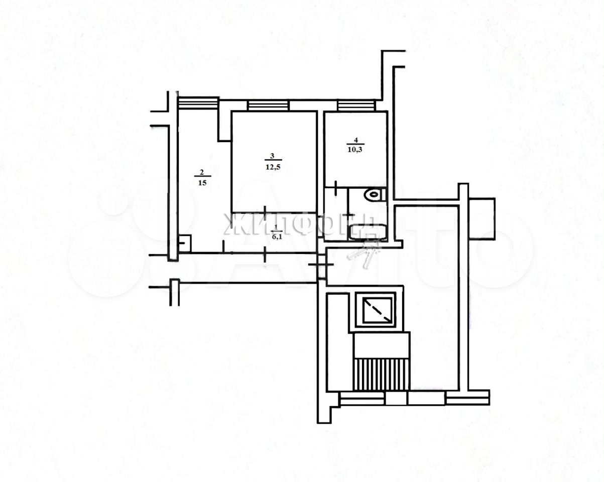 2-room apartment, 49.3 m2, 10/10 FL. 89059554804 buy 2