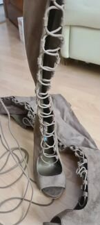 Новые шикарные замшевые ботфорты