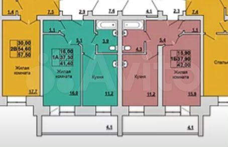 1-к квартира, 41.4 м², 2/7 эт.