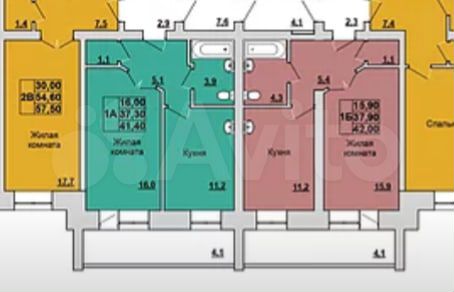  1-к квартира, 41.4 м², 2/7 эт. 