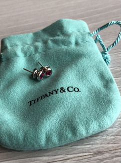 Серебряные серьги Tiffany Co Elsa Peretti с рубина